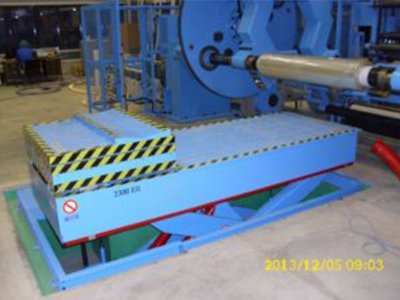 Illustration paper and plastic coil transporter in blue