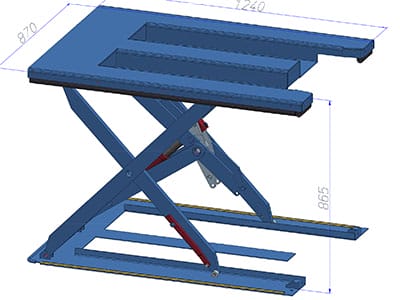 Figure Flat lifting table in use